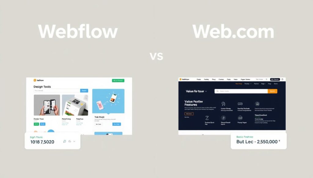 Webflow vs Web.com pricing comparison